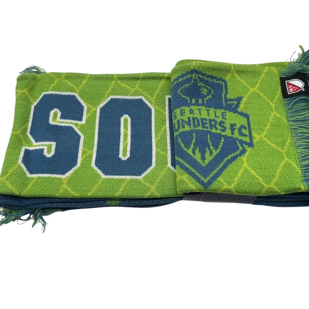 NEW Seattle Sounders FC MLS 2 Scarf Set Green Blue Soccer Fan Gift Forever